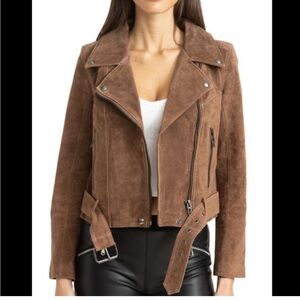 Blank NYC Brown Suede Leather Jacket size Medium Coffee